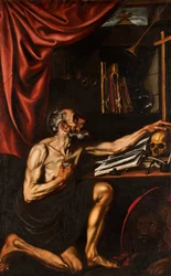 Der heilige Hieronymus in Buße in seinem Studierzimmer